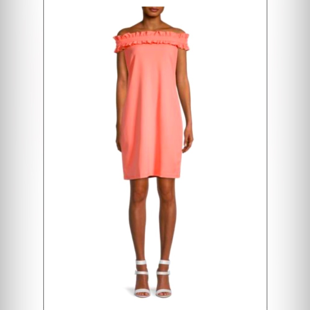 Off the shoulder coral summer dress. New without tags- never worn.